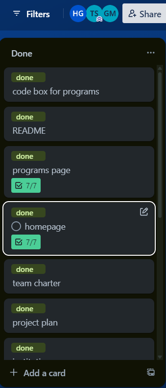 screenshot of the BELCO DEV Trello